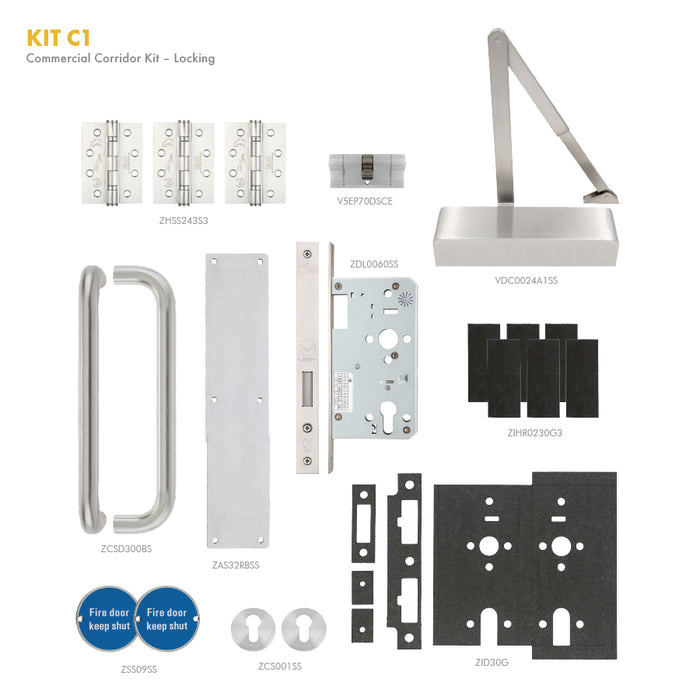 Fire Door Pack - FDP-A8 -  Office Kit – Locking - Architectural Version