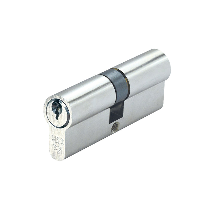 P5 35/50mm Euro Double Cylinder Keyed to Differ (Contract) Nickel