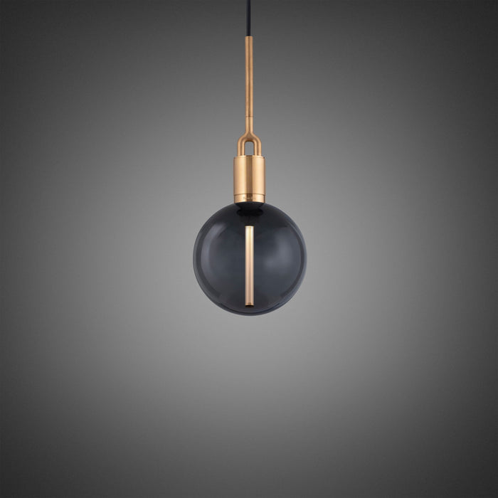 Forked Pendent Smoked Globe Medium