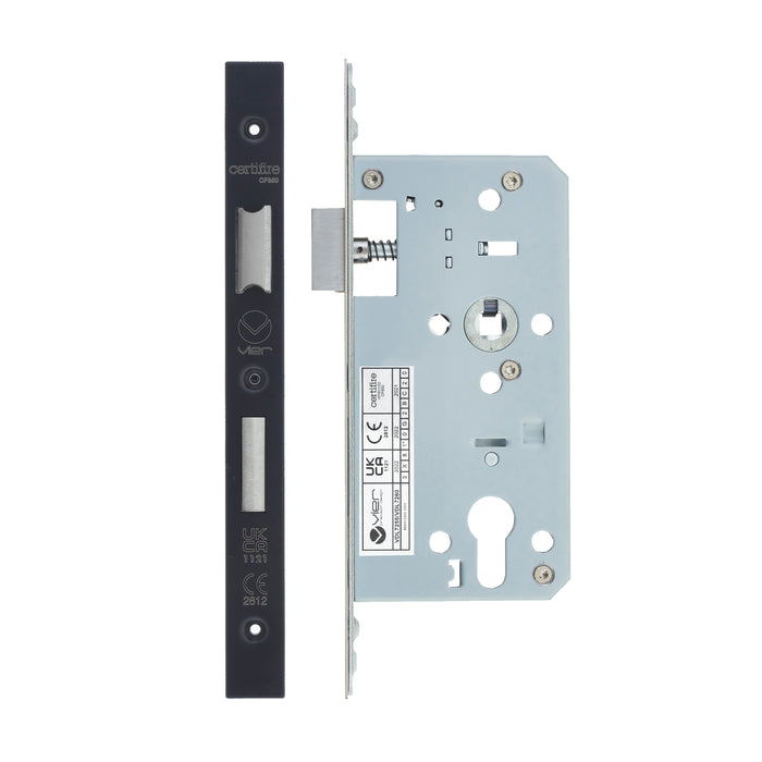 Din Euro Sashlock - Backset 55mm - 2 Pc Forend - Square