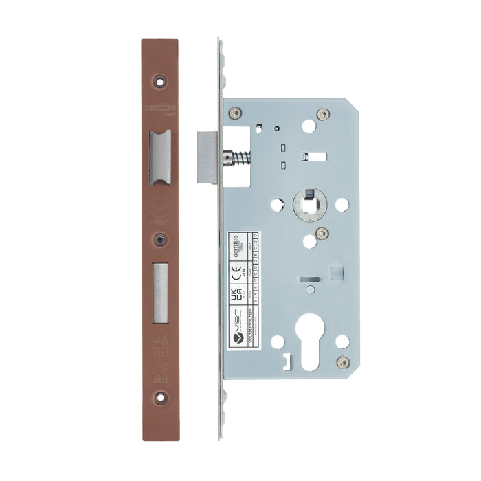 Din Euro Sashlock - Backset 55mm - 2 Pc Forend - Square