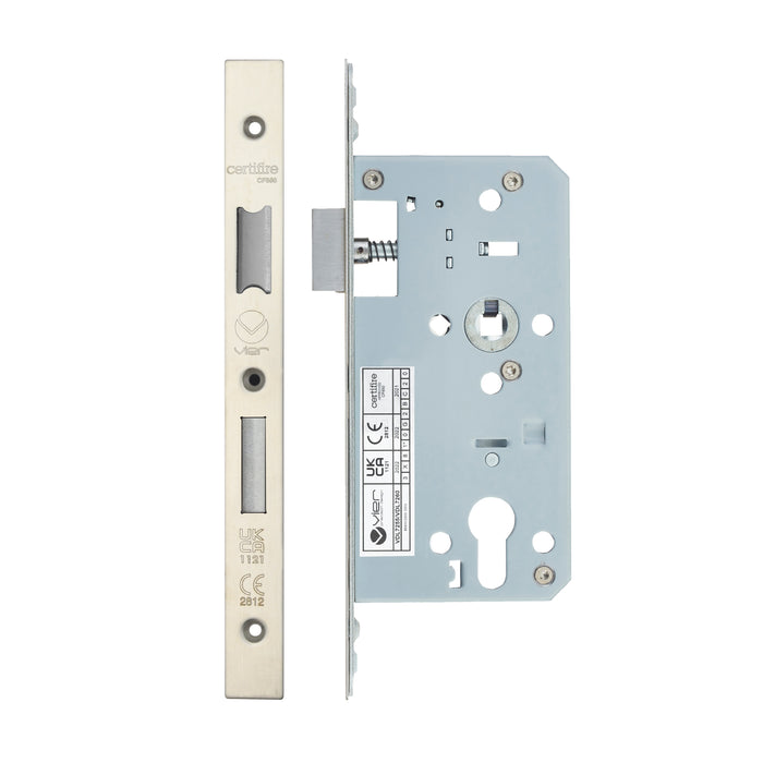 Din Euro Sashlock - Backset 55mm - 2 Pc Forend - Square