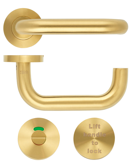 19mm Lift to Lock Tubular Return to Door Lever Set - Push On Rose - Grade 304