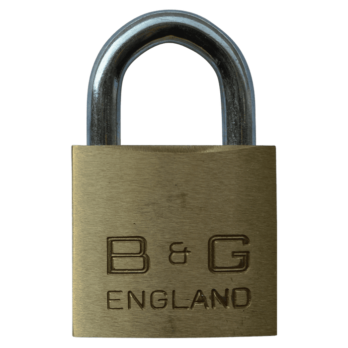 Aldridge Padlocks B&G Warded Brass Open Shackle Padlock - Steel Shackle - 38mm KA `D4` - D102 B&G Warded Brass Open Shackle Padlock - Steel Shackle