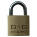 Aldridge Padlocks B&G Warded Brass Open Shackle Padlock - Steel Shackle - 38mm KA `D4` - D102 B&G Warded Brass Open Shackle Padlock - Steel Shackle