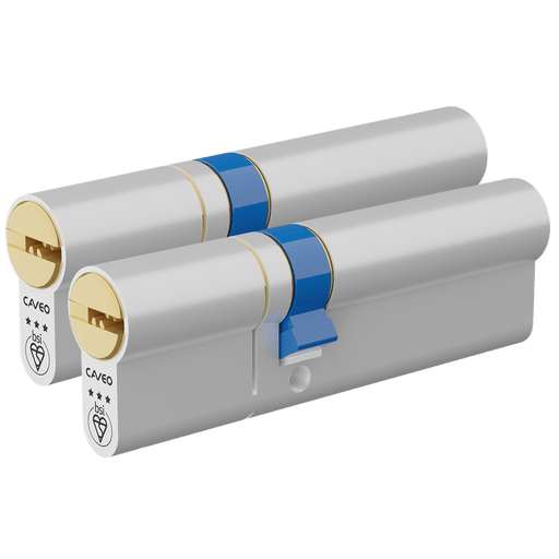 Aldridge Cylinders CAVEO TS007 3* Double Euro Dimple Cylinder Keyed Alike Pair - 100mm 40(Ext)/60