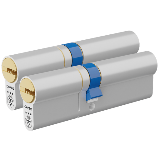 Aldridge Cylinders CAVEO TS007 3* Double Euro Dimple Cylinder Keyed Alike Pair - 100mm 45(Ext)/55