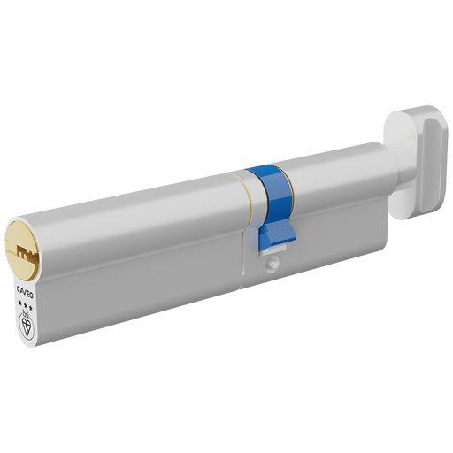 Aldridge Cylinders CAVEO TS007 3* Key & Turn Euro Dimple Cylinder - 120mm 75(Ext)/45