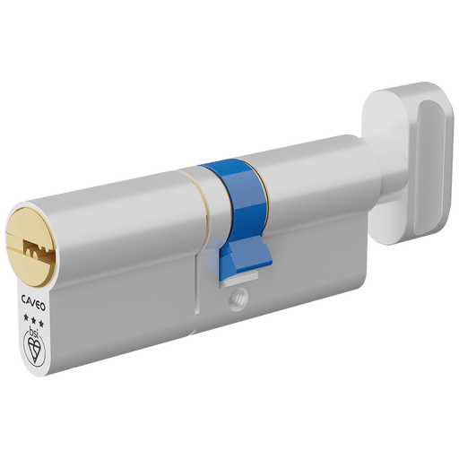 Aldridge Cylinders CAVEO TS007 3* Key & Turn Euro Dimple Cylinder - 80mm 45(Ext)/35