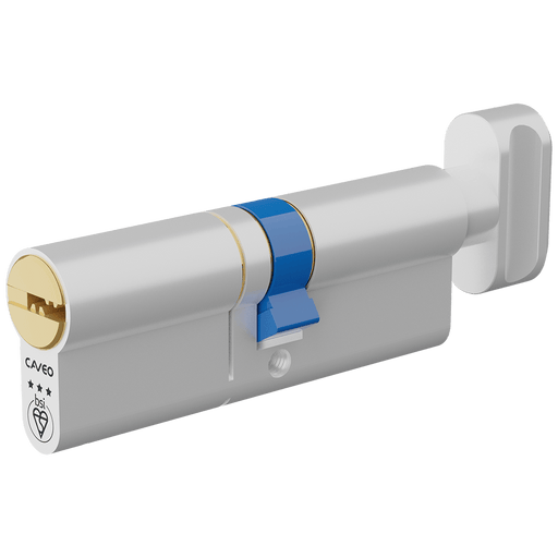 Aldridge Cylinders CAVEO TS007 3* Key & Turn Euro Dimple Cylinder - 85mm 45(Ext)/40