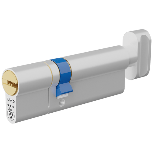 Aldridge Cylinders CAVEO TS007 3* Key & Turn Euro Dimple Cylinder - 90mm 35(Ext)/55