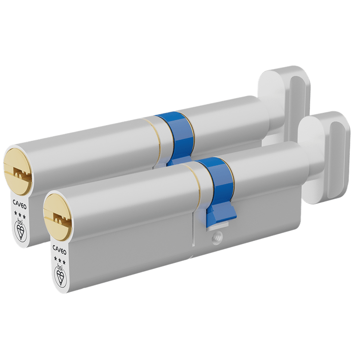 Aldridge Cylinders CAVEO TS007 3* Key & Turn Euro Dimple Cylinder Keyed Alike Pair - 100mm 60(Ext)/40