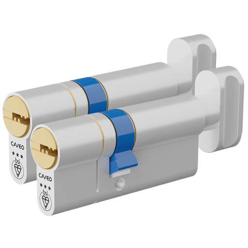 Aldridge Cylinders CAVEO TS007 3* Key & Turn Euro Dimple Cylinder Keyed Alike Pair - 70mm 30(Ext)/40