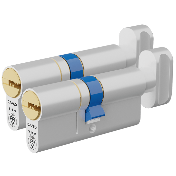 Aldridge Cylinders CAVEO TS007 3* Key & Turn Euro Dimple Cylinder Keyed Alike Pair - 70mm 35(Ext)/35