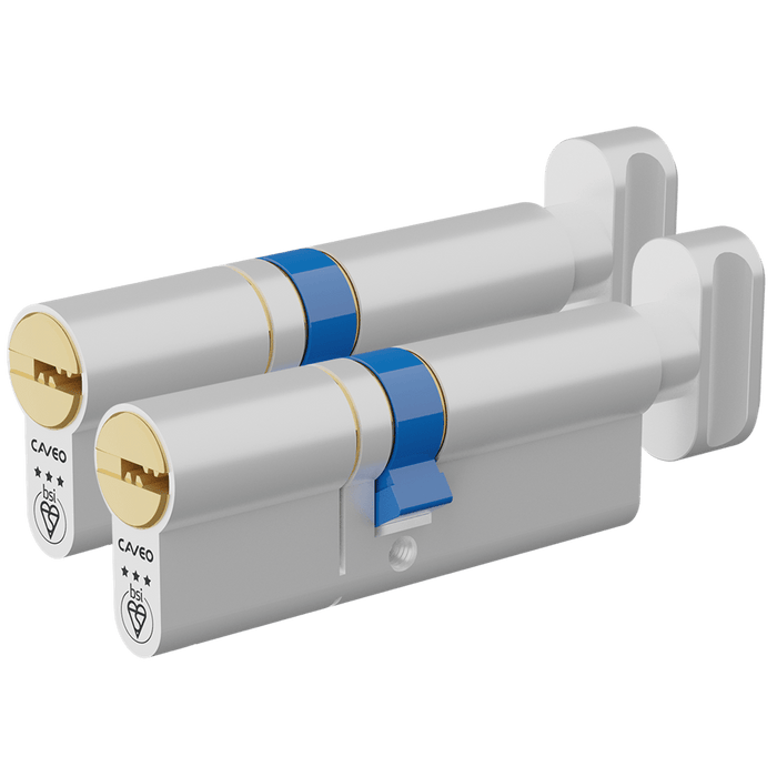 Aldridge Cylinders CAVEO TS007 3* Key & Turn Euro Dimple Cylinder Keyed Alike Pair - 85mm 40(Ext)/45