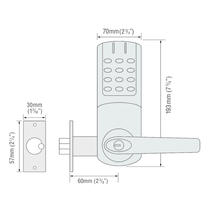 Aldridge Access Control CODELOCKS CL5010 Battery Operated Digital Lock