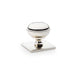 Alexander & Wilks Cupboard Knob Polished Nickel Alexander & Wilks Quantock Cupboard Knob on Square Backplate - 34mm