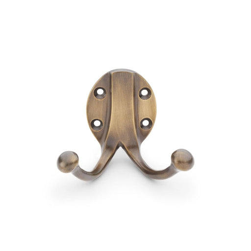 Alexander & Wilks Coat & Hat Hooks Antique Bronze Alexander & Wilks Traditional Double Robe Hook - Antique Bronze