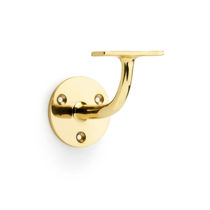 Alexander & Wilks Handrail Bracket Polished Brass Unlaquered AW - Architectural Handrail Bracket