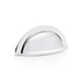 Alexander & Wilks Cupboard Handles Polished Chrome AW Bardom Ridged Cabinet Cup Pull