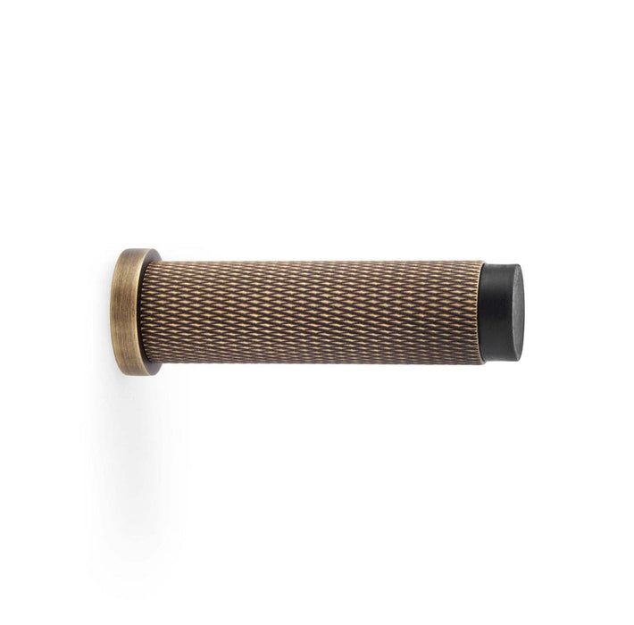 Alexander & Wilks Door Stops Antique Brass AW - Brunel Knurled Door Stop