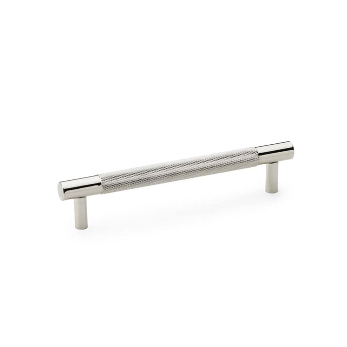 Alexander & Wilks Cupboard Handles Polished Nickel AW - Brunel Knurled T-Bar Cupboard Handle -Centres 128mm