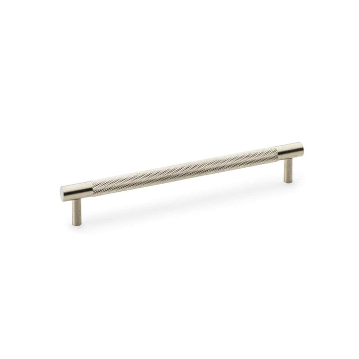 Alexander & Wilks Cupboard Handles Satin Nickel AW - Brunel Knurled T-Bar Cupboard Handle - Centres 192mm