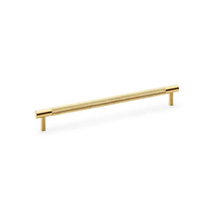 Alexander & Wilks Cupboard Handles Satin Brass AW - Brunel Knurled T-Bar Cupboard Handle - Centres 224mm