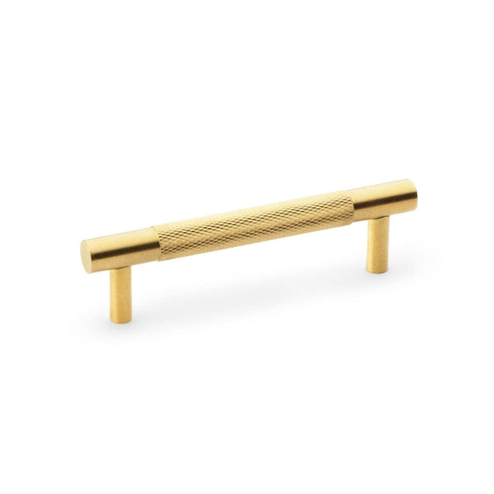 Alexander & Wilks Cupboard Handles Satin Brass AW - Brunel Knurled T-Bar Cupboard Handle - Centres 96mm