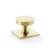 Alexander & Wilks Cupboard Knob Satin Brass PVD AW - Bullion Cupboard Knob on Square Backplate