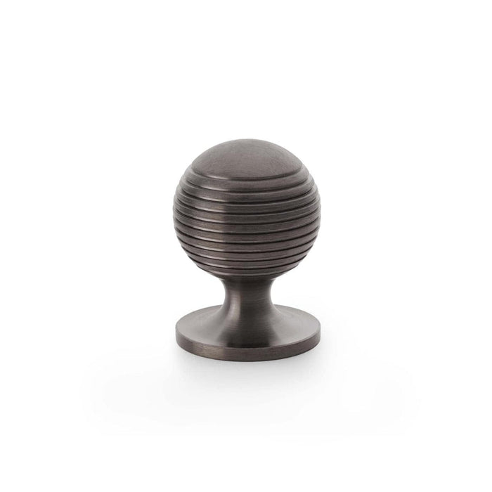 Alexander & Wilks Cupboard Knob Dark Bronze PVD AW Caesar Cupboard Knob 32mm on Round Rose