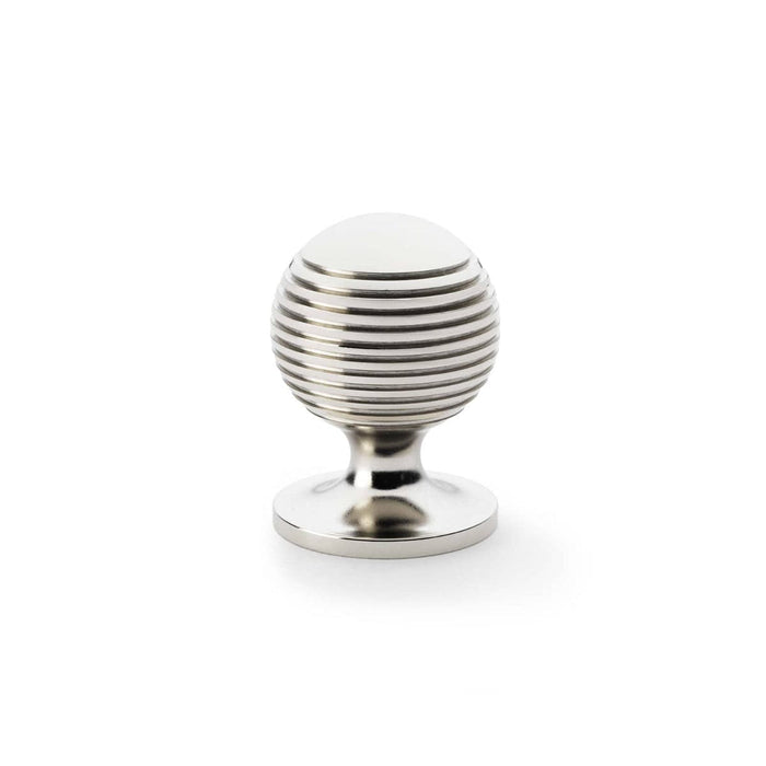 Alexander & Wilks Cupboard Knob Polished Nickel AW Caesar Cupboard Knob 32mm on Round Rose