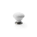 Alexander & Wilks Cupboard Knob White & Grey Knob, Antique Nickel Rose AW - Ceramic Cupboard Knob