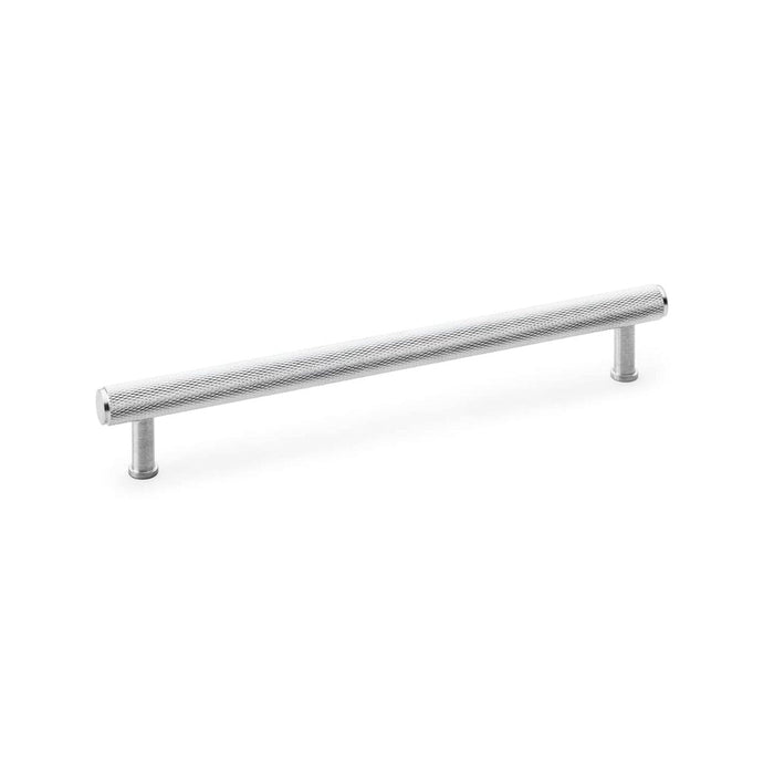 Alexander & Wilks Cupboard Handles Satin Chrome AW - Crispin Knurled T-bar Cupboard Handles Handle - 224mm