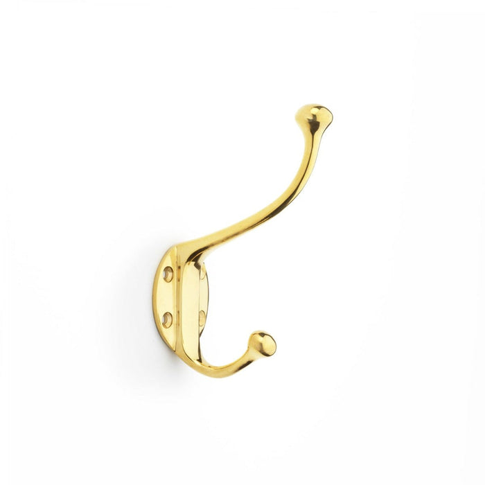 Alexander & Wilks Coat & Hat Hooks Unlacquered Brass AW Hat & Coat Hook