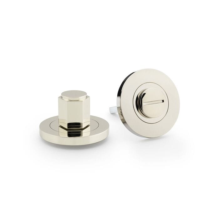 Alexander & Wilks Turn & Release Polished Nickel AW Hex Thumbturn and Release