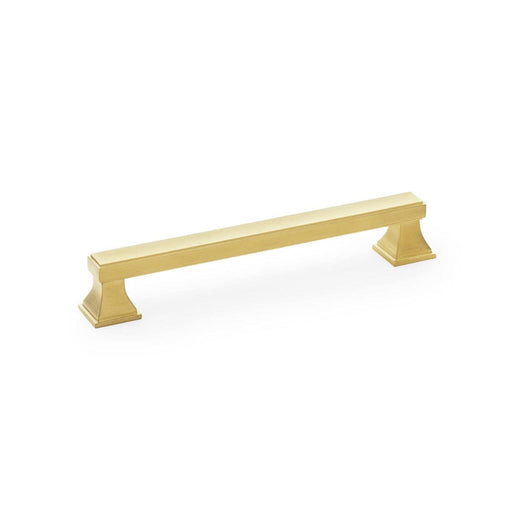 Alexander & Wilks Cupboard Handles Satin Brass AW - Jesper Square Cabinet Pull Handle -Centres 160mm