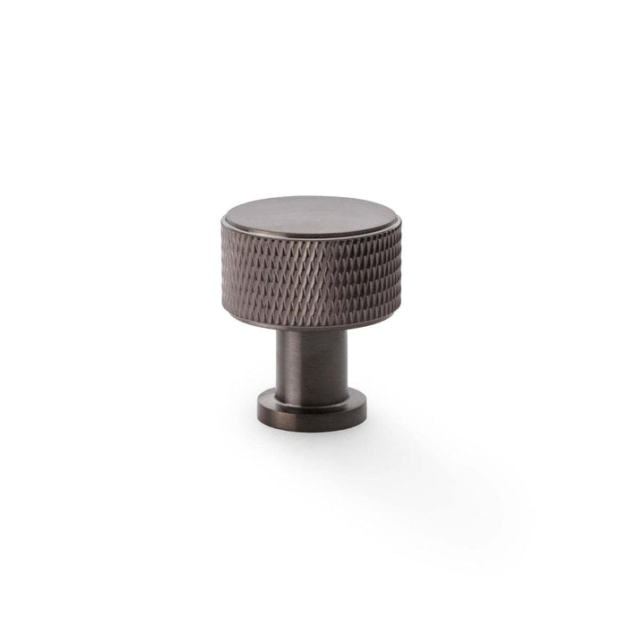 Alexander & Wilks Cupboard Knob Dark Bronze AW -  Lucia Knurled Cupboard Knob - 29mm