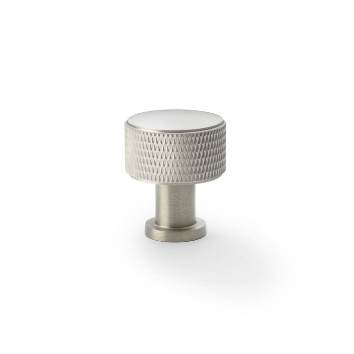 Alexander & Wilks Cupboard Knob Satin Nickel AW -  Lucia Knurled Cupboard Knob - 29mm