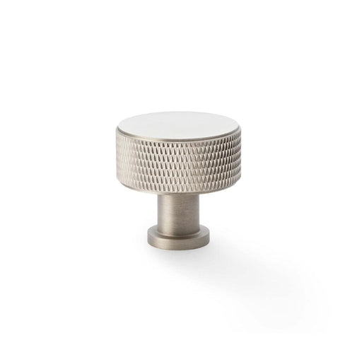 Alexander & Wilks Cupboard Knob Satin Nickel AW -  Lucia Knurled Cupboard Knob - 35mm