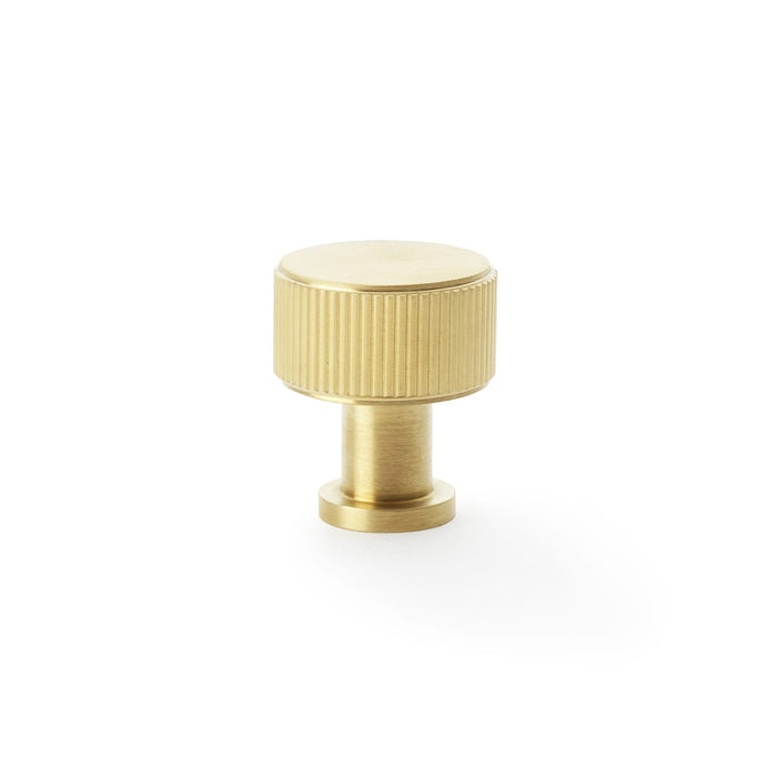 Alexander & Wilks Cupboard Knob Satin Brass PVD AW - Lucia Reeded Cupboard Knob -29mm