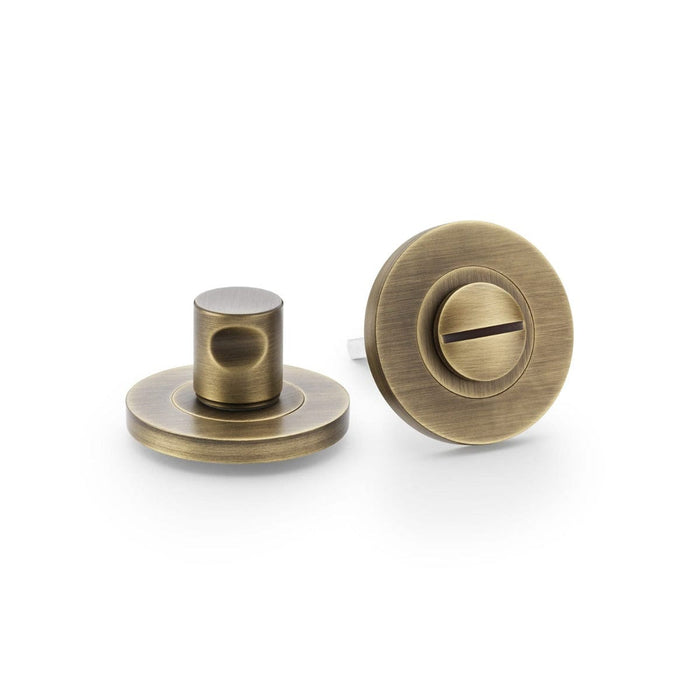 Alexander & Wilks Turn & Release Antique Brass AW Plain Thumbturn and Release