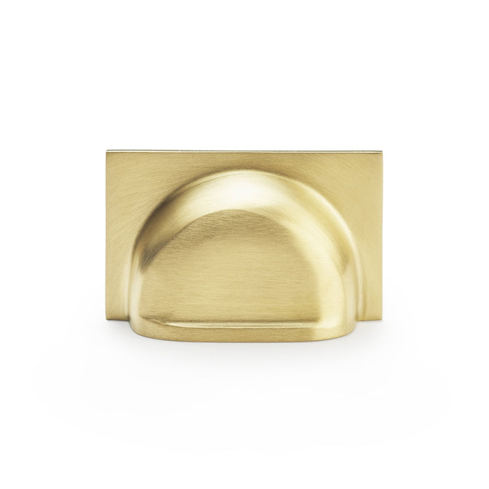 Alexander & Wilks Cupboard Handles Satin Brass AW - Quantock Cup Pull Handle - Centres 40mm