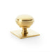 Alexander & Wilks Cupboard Knob Satin Brass PVD AW QUANTOCK CUPBOARD KNOB 38MM ON SQUARE BACKPLATE