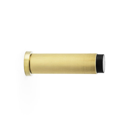 Alexander & Wilks Door Stops Satin Brass AW - Reeded Projection Door Stop