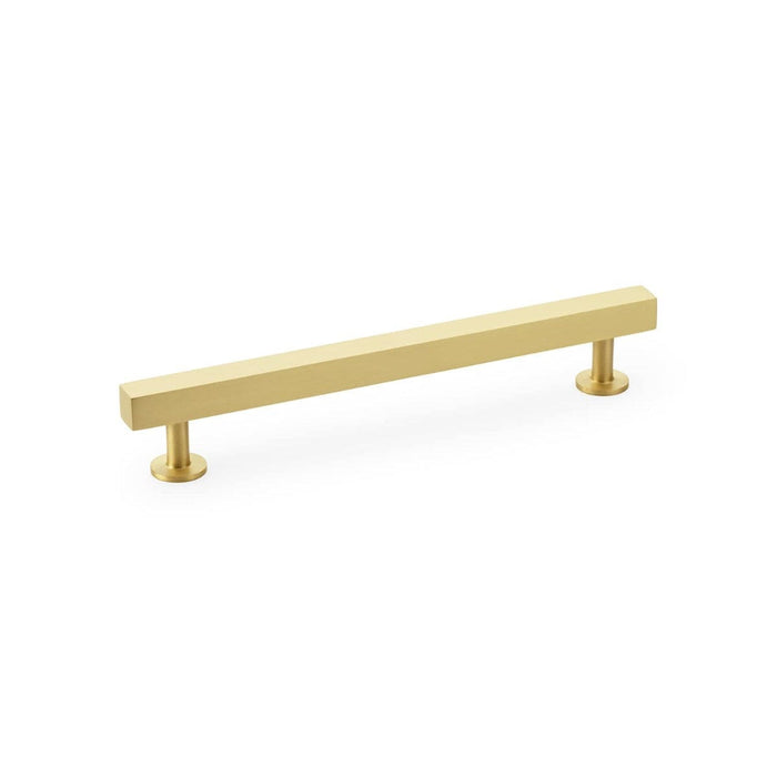 Alexander & Wilks Cupboard Handles Satin Brass AW - Square T-Bar Cabinet Pull Handle - 160mm