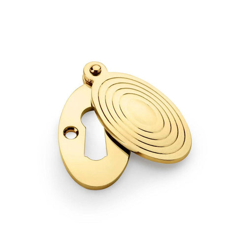 Alexander & Wilks Escutcheons Unlacquered Brass AW - Standard Key Profile Ellipse Escutcheon with Christoph Design Cover