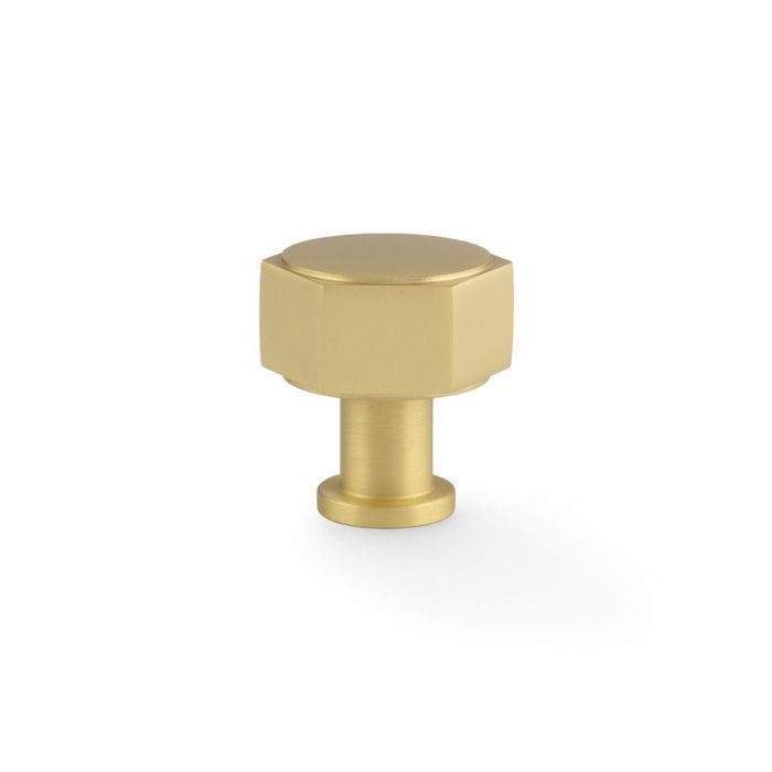 Alexander & Wilks Cupboard Knob Satin Brass / 33mm AW VESPER HEX CABINET KNOB