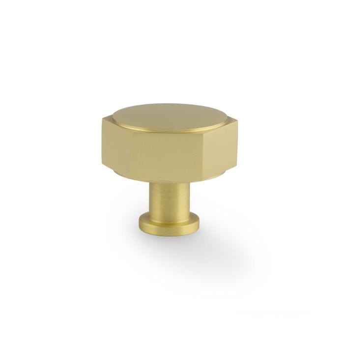 Alexander & Wilks Cupboard Knob Satin Brass / 40mm AW VESPER HEX CABINET KNOB