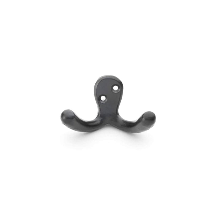 Alexander & Wilks Robe Hooks Black AW - Victorian Double Robe Hook